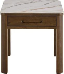 Bijzettafel Wilven Keramiek Cream Talvera 45cm - Giga Living