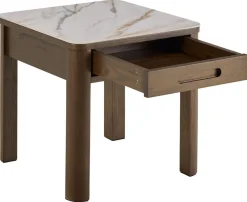 Bijzettafel Wilven Keramiek Cream Talvera 45cm - Giga Living