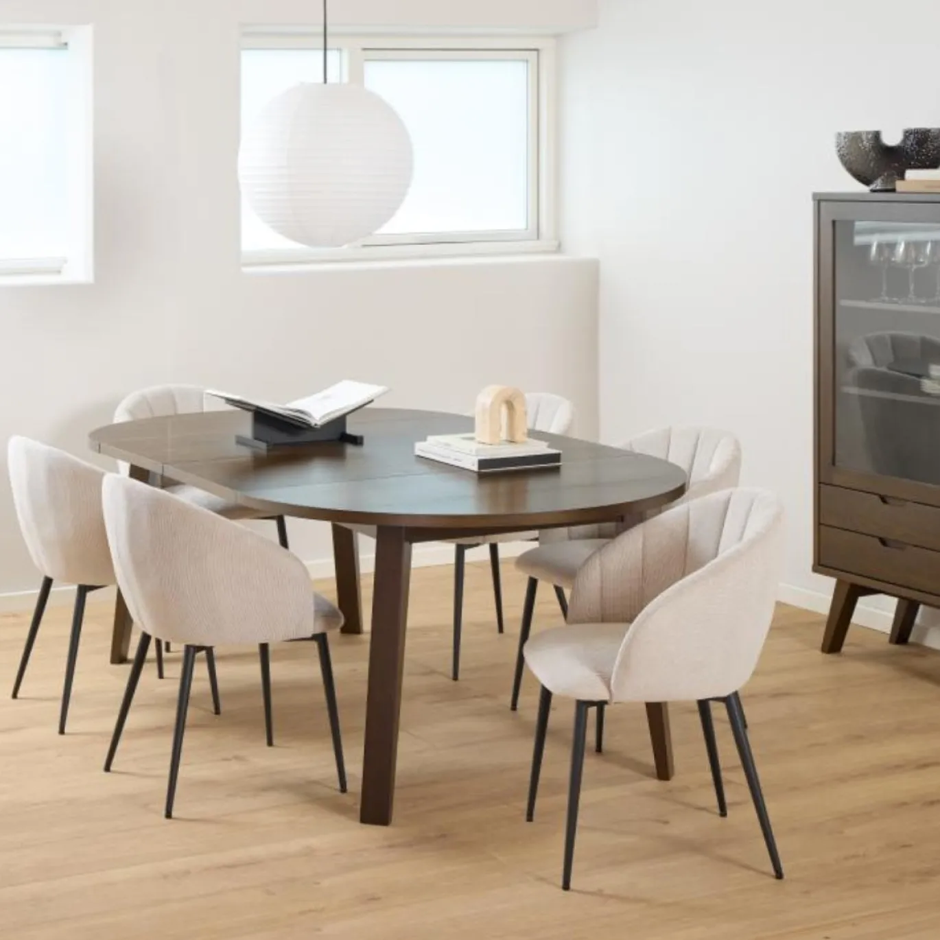 Blad Annie Uitbreiding Eikenfineer Smoke 120cm - Giga Living