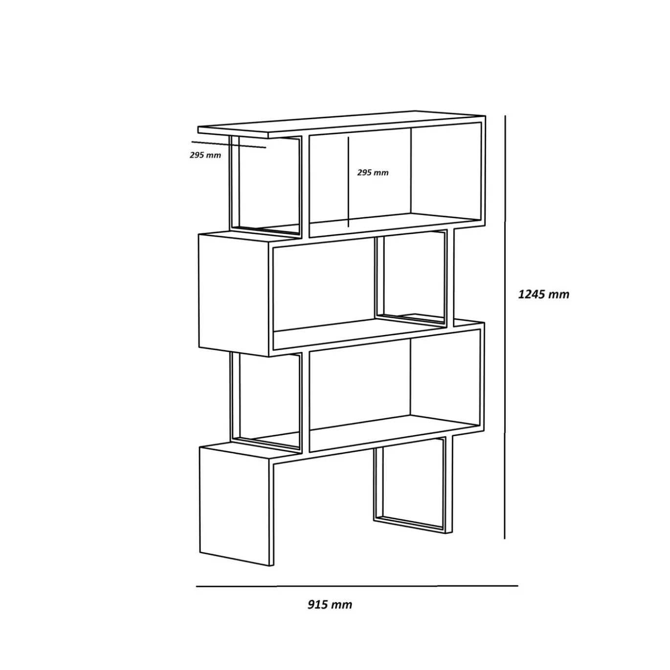 Boekenkast Adriana Melamine Eiken Zwart