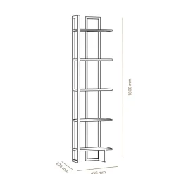 Boekenkast Alice Melamine Eiken Zwart