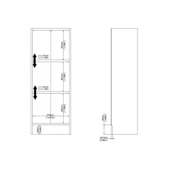 Boekenkast Basic met 2 planken Eikenlook - Giga Living