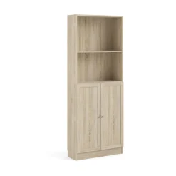 Boekenkast Basic Naturel Open/dicht 79x203cm - Giga Living