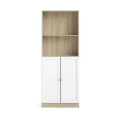 Boekenkast Basic Naturel/wit Dicht 79x203cm - Giga Living