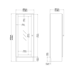 Boekenkast Basic Naturel/wit Glas 41x107cm - Giga Living