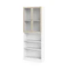 Boekenkast Basic Wit/Naturel 79x203cm - Giga Living