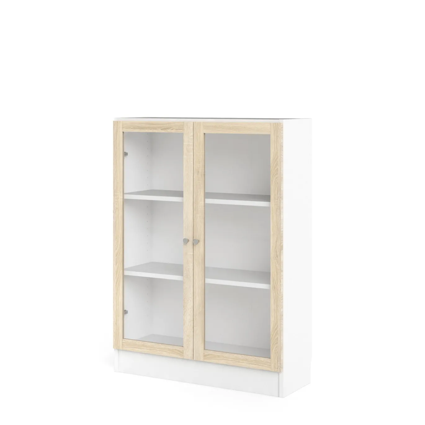 Boekenkast Basic Wit/Naturel Glas 79x107cm - Giga Living