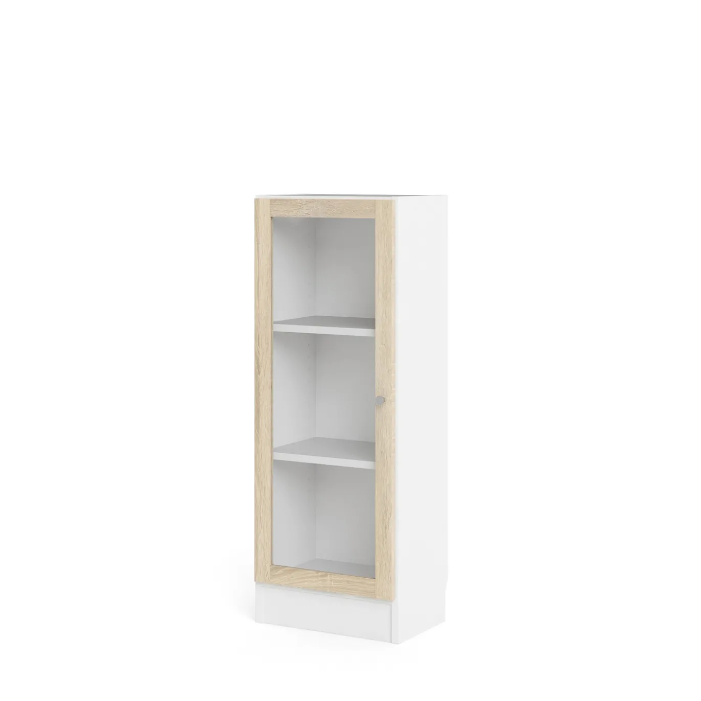 Boekenkast Basic Wit/Naturel Glas 41x107cm - Giga Living