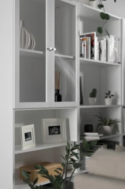 Boekenkast Basic Wit Open Glas 79x203cm - Giga Living