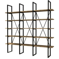 Boekenkast Beylerbeyi Melamine Walnoot Zwart