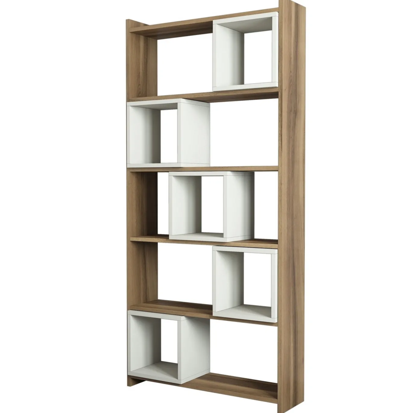 Boekenkast Box Walnoot/Crème