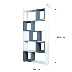 Boekenkast Box Wit/Blauw