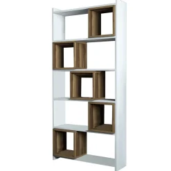 Boekenkast Box Wit/Walnoot