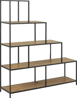 Boekenkast Bronx MDF Naturel 135x150cm - Giga Living