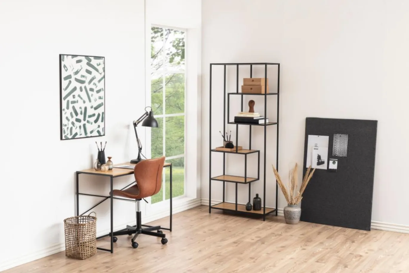 Boekenkast Bronx MDF Naturel 77x185cm - Giga Living