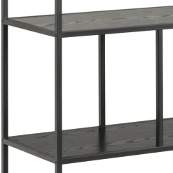 Boekenkast Bronx MDF Zwart 135x150cm - Giga Living