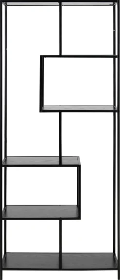 Boekenkast Bronx MDF Zwart 77x185cm - Giga Living
