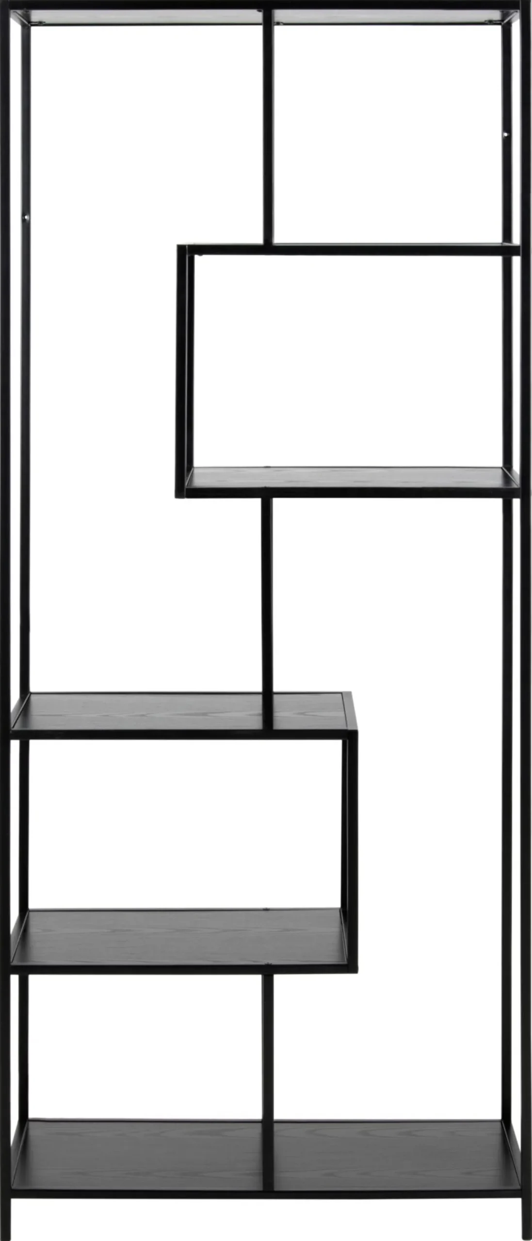 Boekenkast Bronx MDF Zwart 77x185cm - Giga Living