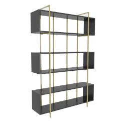 Boekenkast Bruti Antraciet/Goud 180cm