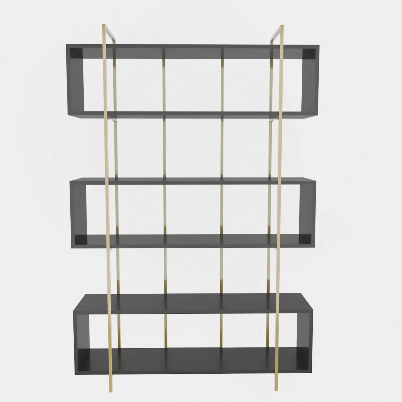 Boekenkast Bruti Antraciet/Goud 180cm