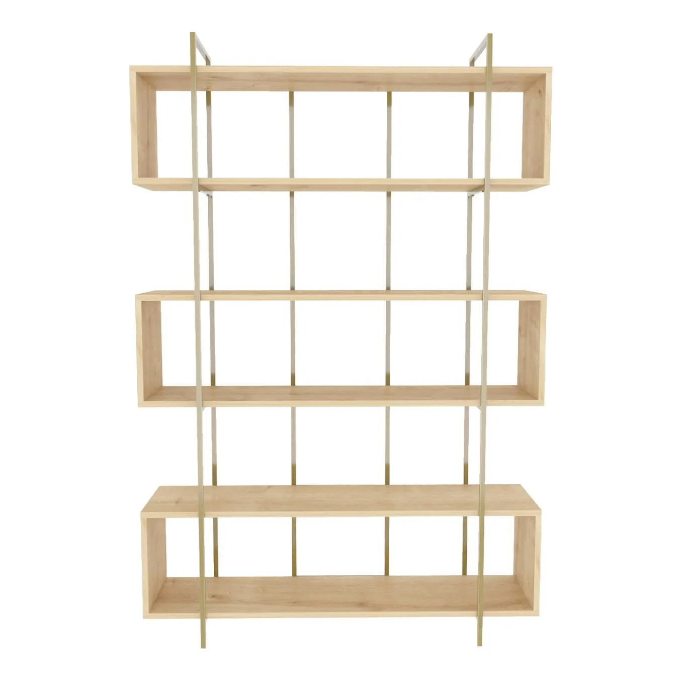 Boekenkast Bruti Naturel/Goud 180cm