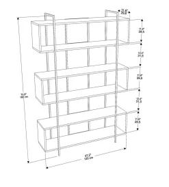 Boekenkast Bruti Wit/Goud 180cm