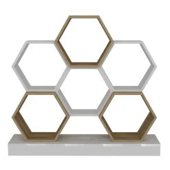 Boekenkast Cicek Wit/Naturel 120cm