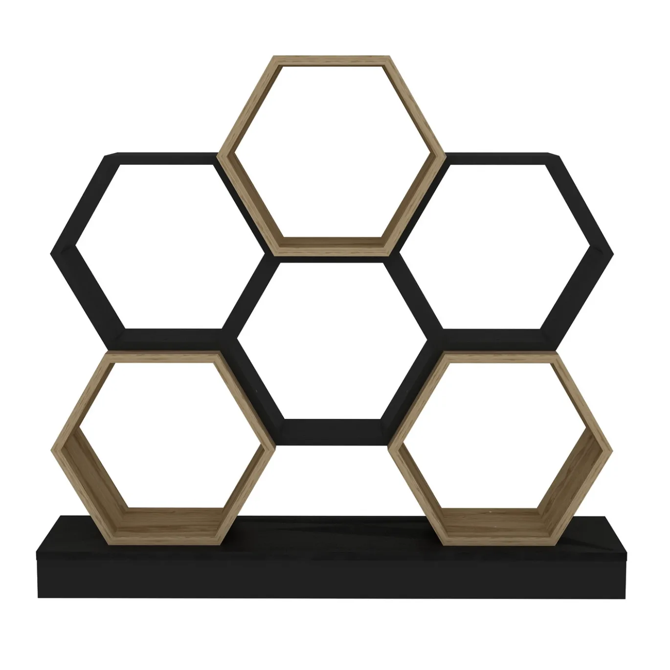 Boekenkast Cicek Zwart/Naturel 120cm