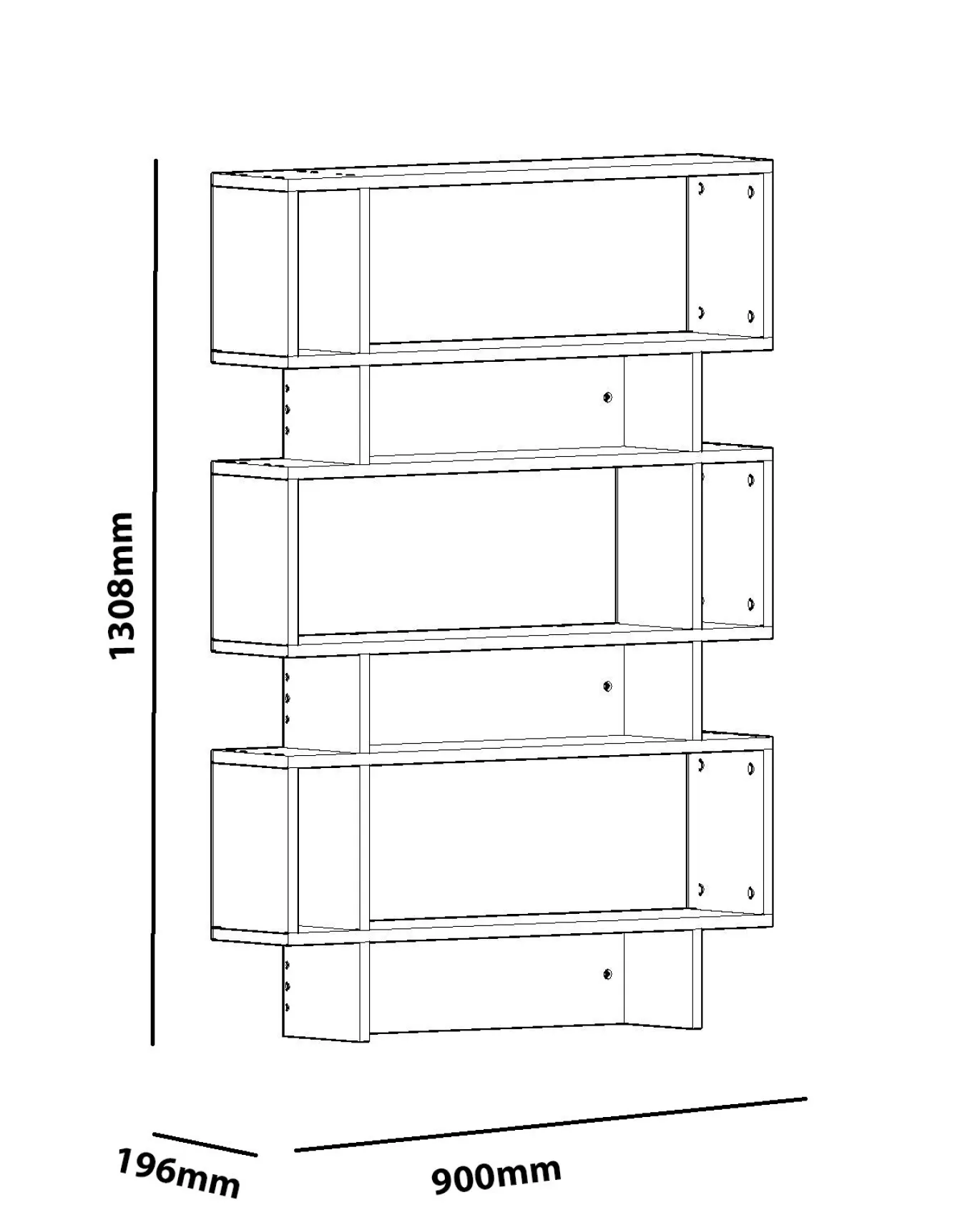Boekenkast Elze Wit 130cm