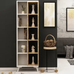Boekenkast Enzamu Wit/Naturel 160cm