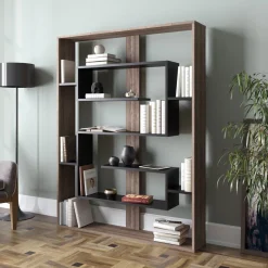 Boekenkast Esteban Walnoot/Zwart 120x155cm