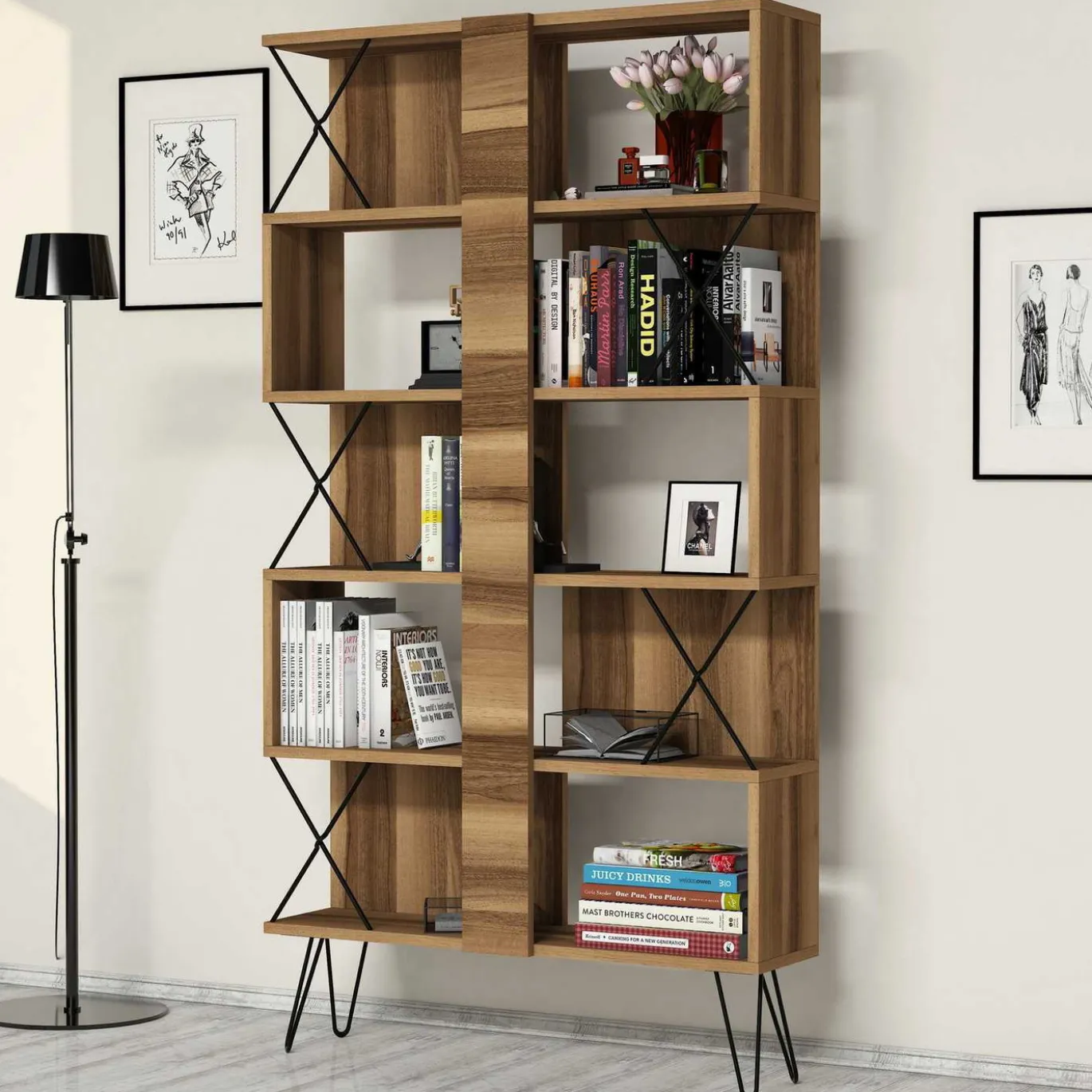 Boekenkast Extra Walnoot 167cm