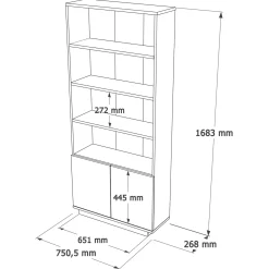 Boekenkast Filizoren Antraciet/Naturel