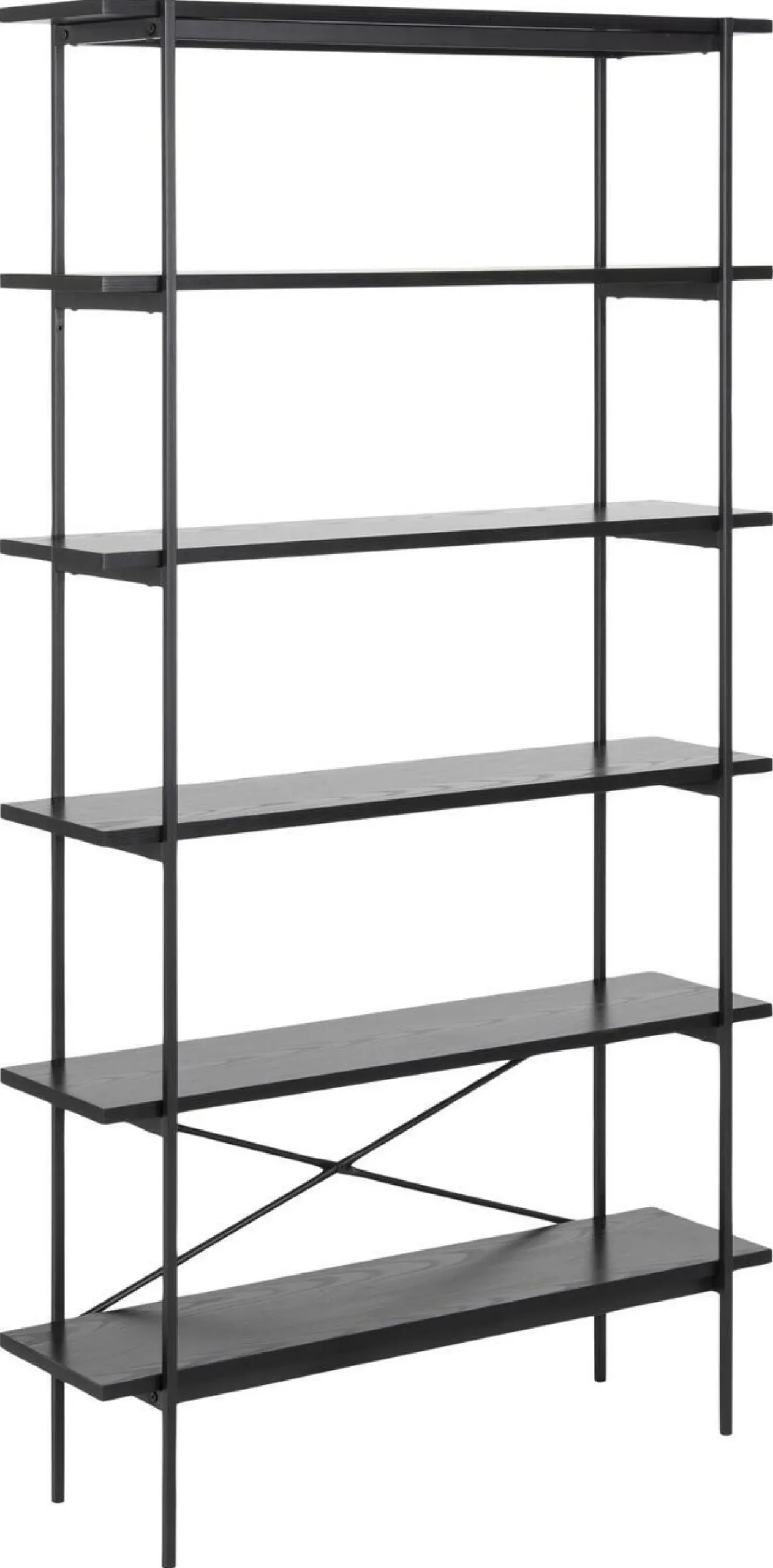 Boekenkast Finn MDF Zwart 172cm - Giga Living