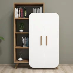 Boekenkast Form Melamine Walnoot Wit