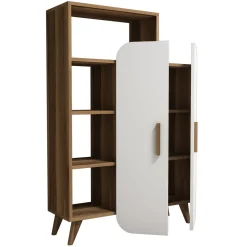 Boekenkast Form Melamine Walnoot Wit