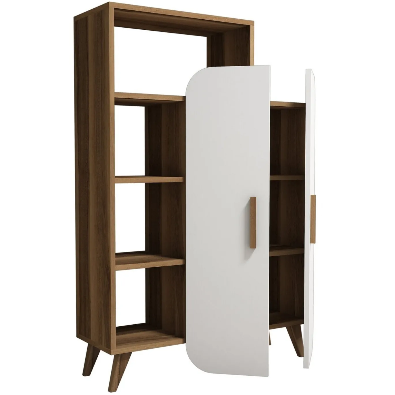 Boekenkast Form Melamine Walnoot Wit