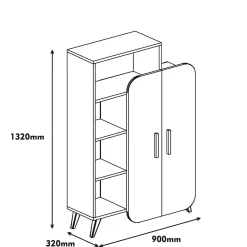 Boekenkast Form Melamine Walnoot Wit
