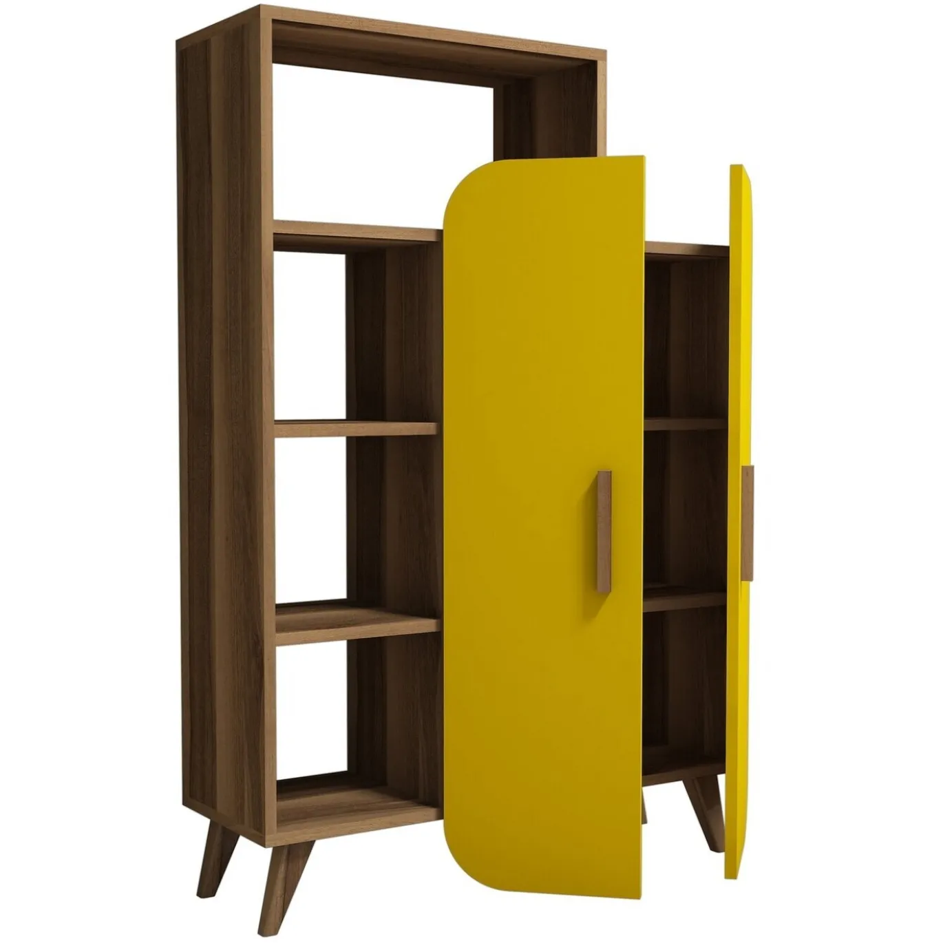 Boekenkast Form Melamine Walnoot Geel