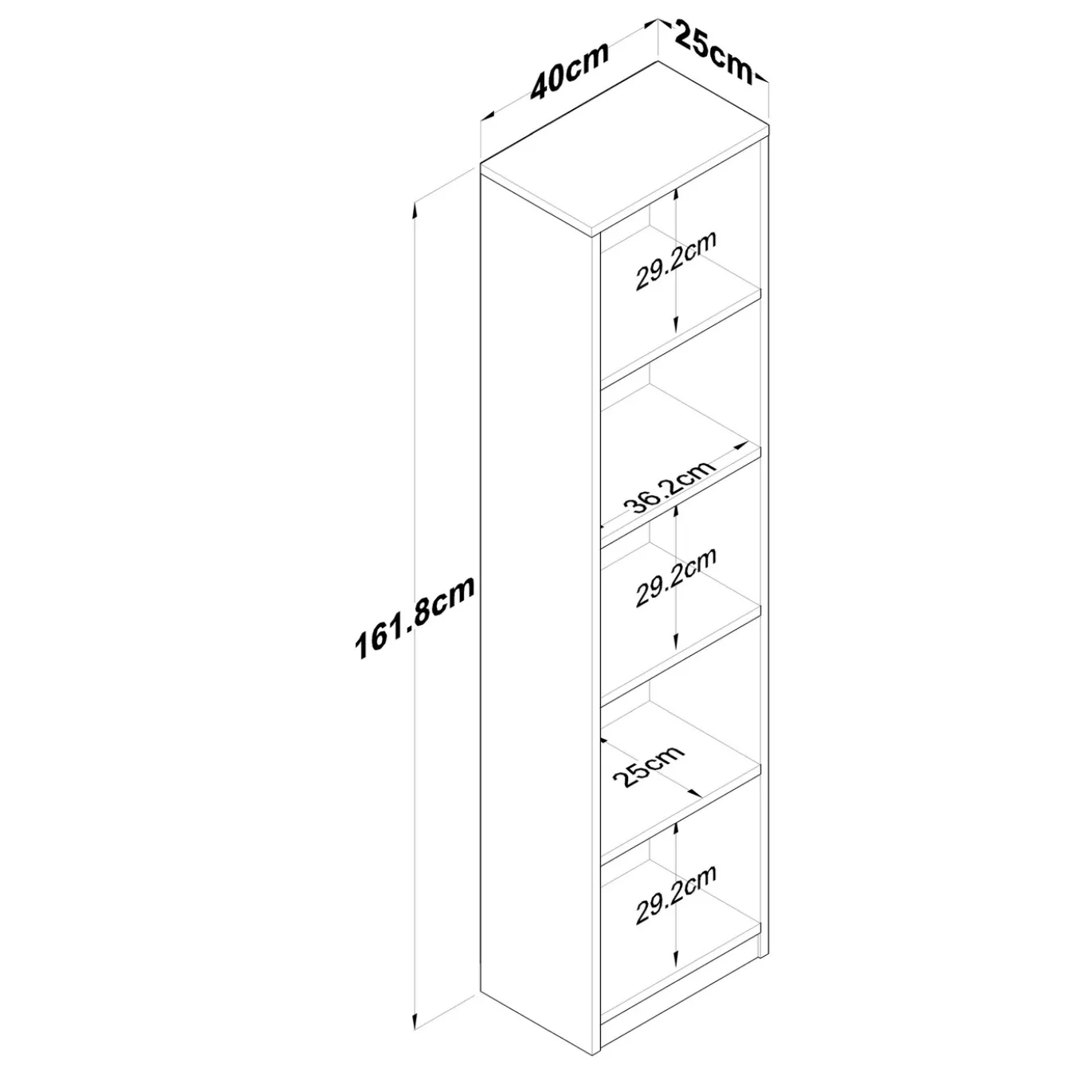 Boekenkast Hatipler Wit/Walnoot