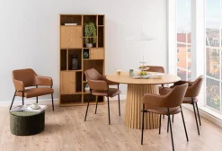Boekenkast Huub Spaanplaat Naturel 90x180cm - Giga Living