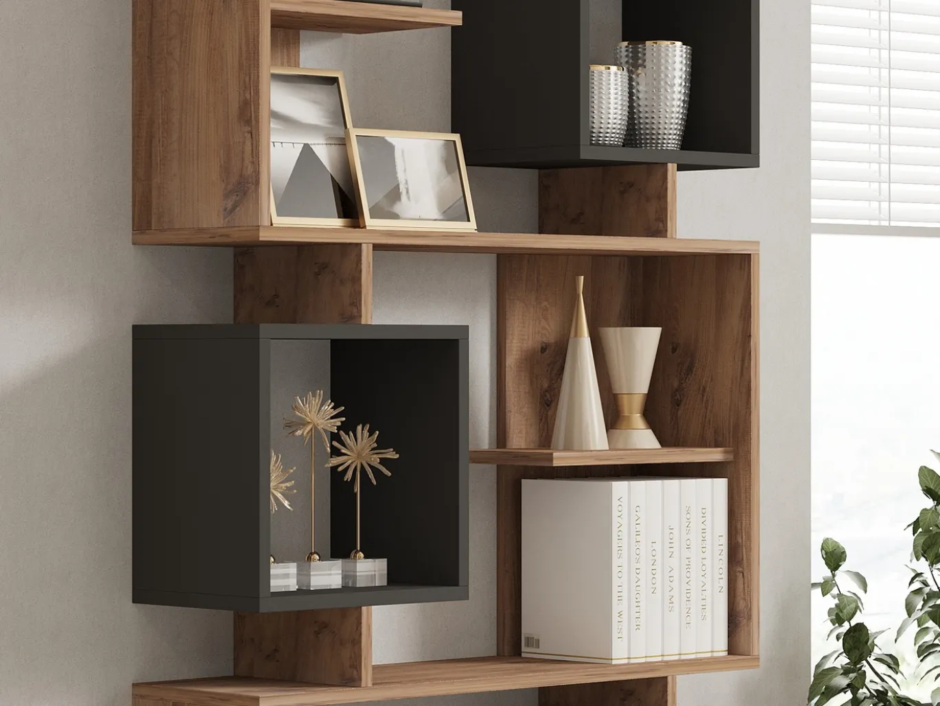Boekenkast Icardi Naturel/Antraciet