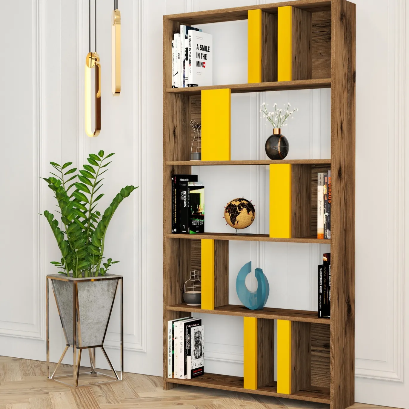 Boekenkast Lima Melamine Geel