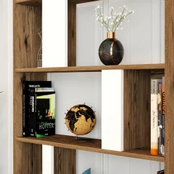 Boekenkast Lima Melamine Walnoot Wit