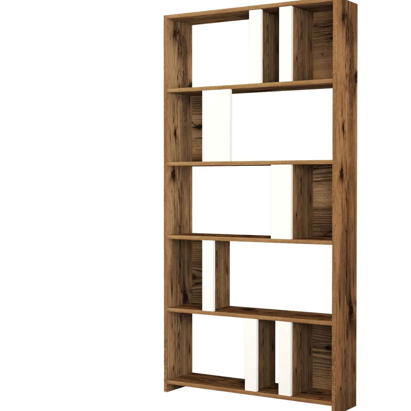 Boekenkast Lima Melamine Walnoot Wit