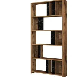 Boekenkast Lima Melamine Walnoot Zwart