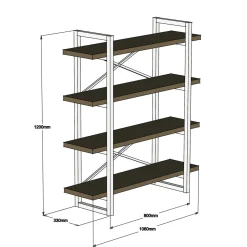 Boekenkast Makro Melamine Walnoot