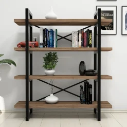 Boekenkast Makro Melamine Walnoot