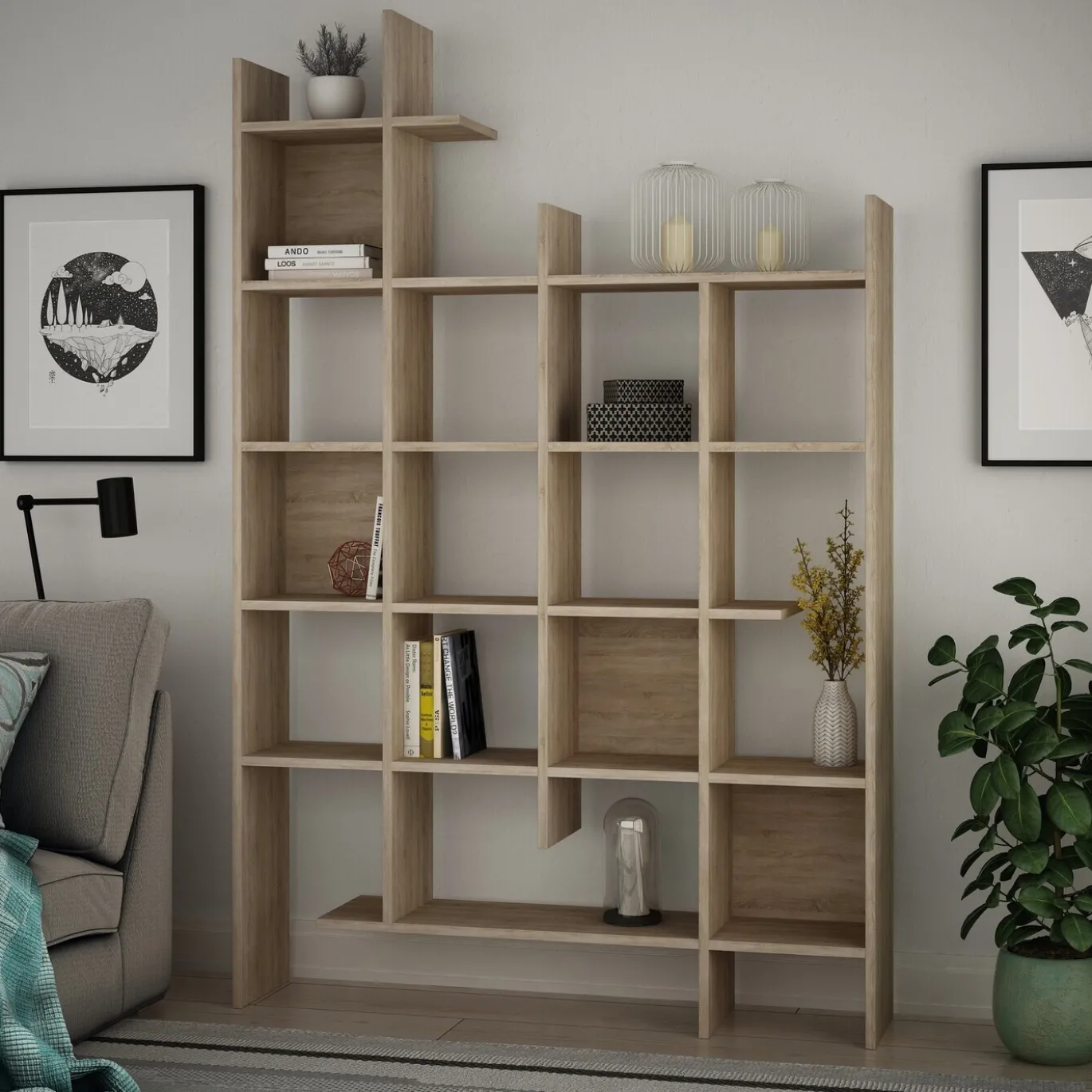 Boekenkast Manco Melamine Eiken
