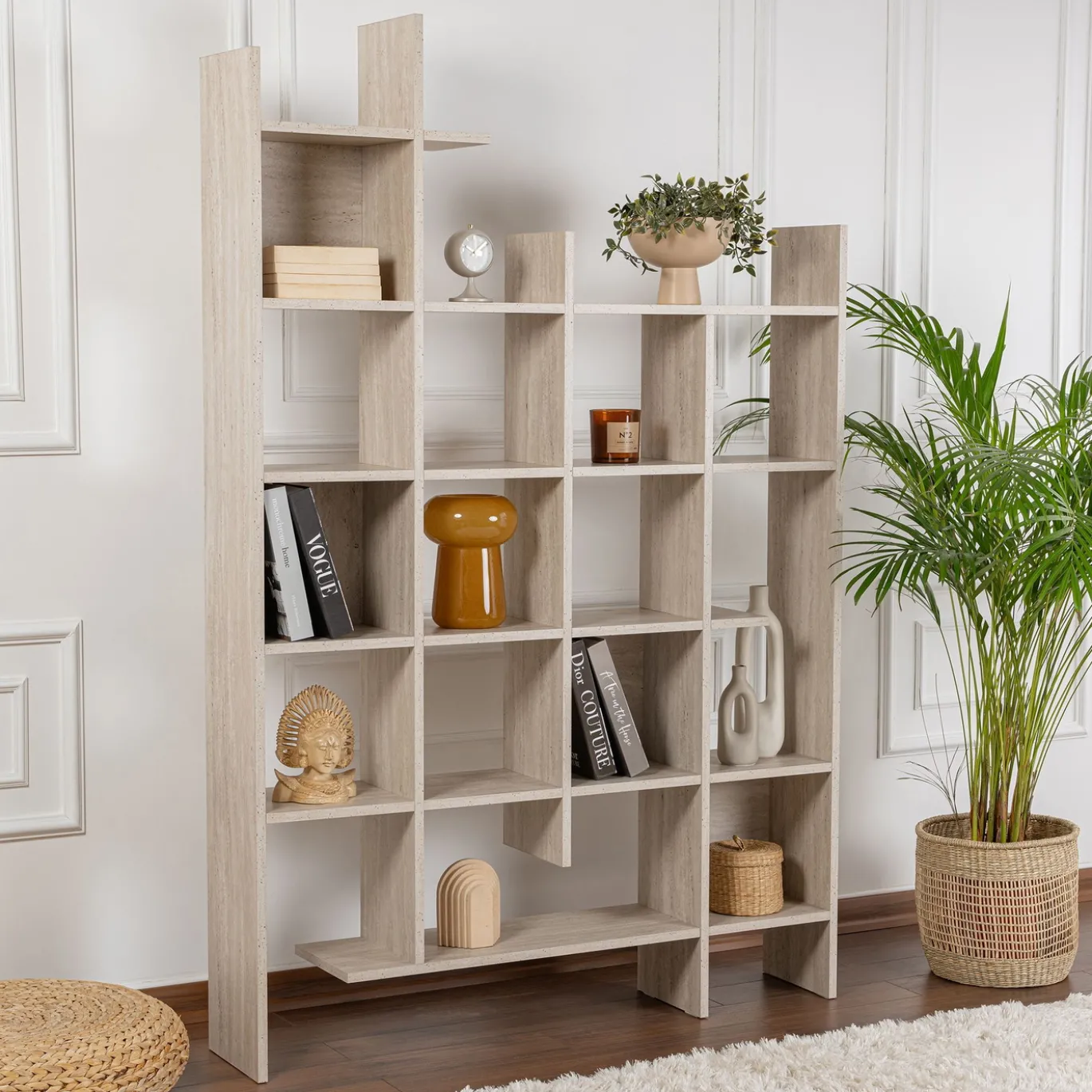 Boekenkast Manco Travertinlook 188cm